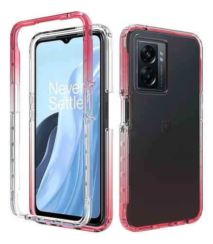 Funda 2 En 1 Uso Rudo For Modelos Oppo Bicolor Transparente