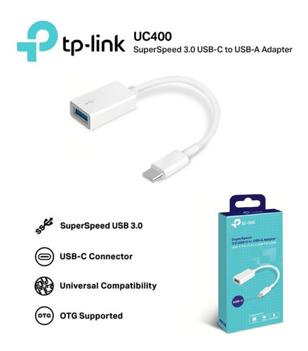 Imagen 3 de 5 de Adaptador Tp-link Uc400 Usb-c 3.0 A Usb-a Super Rápido Otg