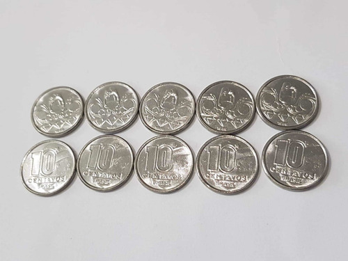 Lote 10 Moedas De 10 Centavos 1989 Garimpeiro Flor De Cunho!