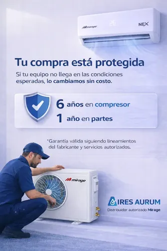 Aire Minisplit 110v Mirage 1 Toneladas 12 000 Bt X5 L | Meses sin interés