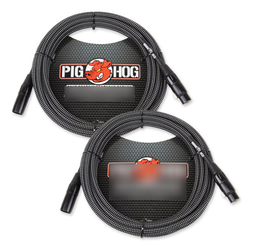 2-pack Pig Hog Phm20bkw Negro Y Tela Blanco Tour Grade Cabl.