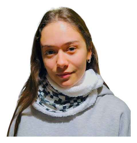 Tapabocas Buff Invierno Estampados Fulano&mengano Color Cuadritos Blanco Y Negro