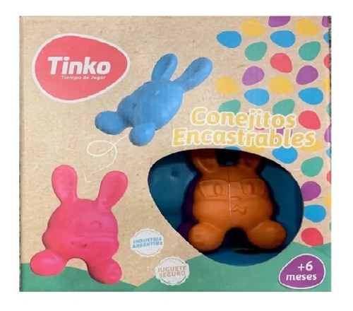 Juego De Encastre Para Bebé Conejitos De Goma Tinko 8109