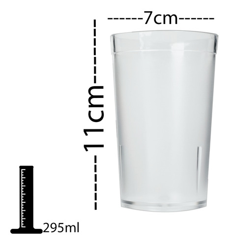 Juego 6 Vasos De Policarbonato 295 Ml / 10 Oz Vencort Color Transparente