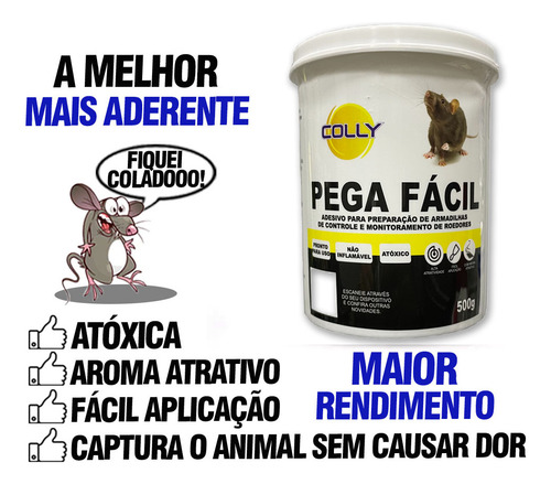 Cola Pega Rato 500gr Captura Roedores + Espátula E Placa