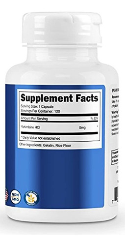 Hcl 5 Mg 120 Cápsulas Yohimbina Fuerza Extra Sin Modelo 1 Bo