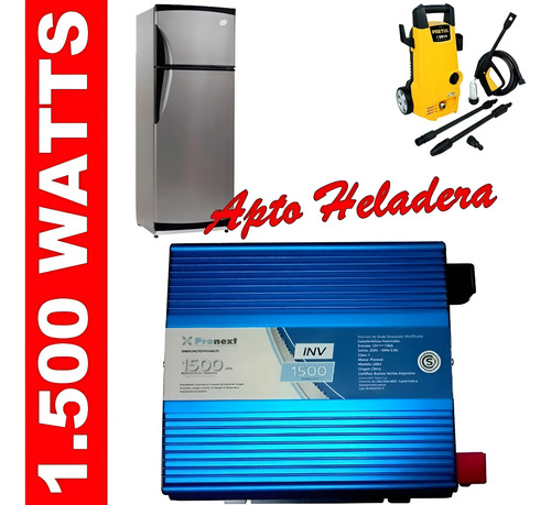 Inversor Tensión 12 Volts A 220 Volts De 1500 Watts Pronext