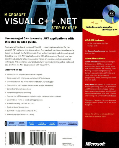 Microsoft Visual C++ . Net Step By Step - Julian Templeman