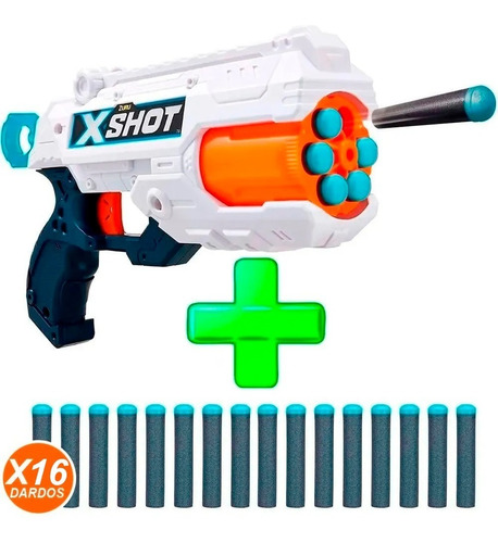 Pistola X-shot Reflex 6 + 8 Dardos + 3 Latas 20mts Zuru