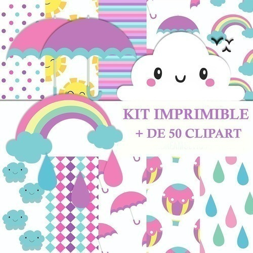 Kit Imprimible Pack Fondos Clipart - Lluvia De Bendiciones