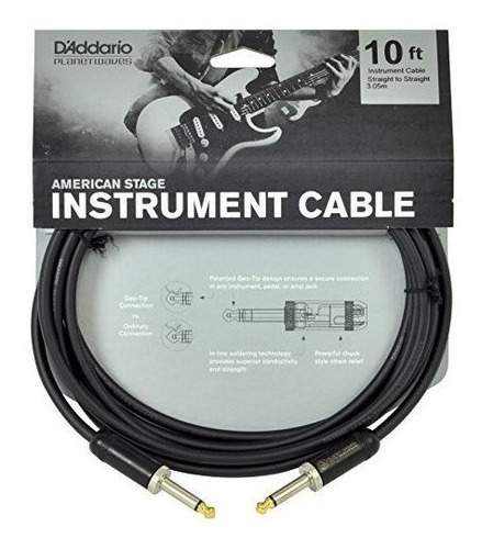 Cable Para Guitarra Etapa Amercia De Planeta Ondas Negro