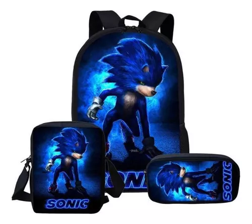 57 Pçs/set Super Sonic 3d Imprimir Mochila Escolar Mochila P