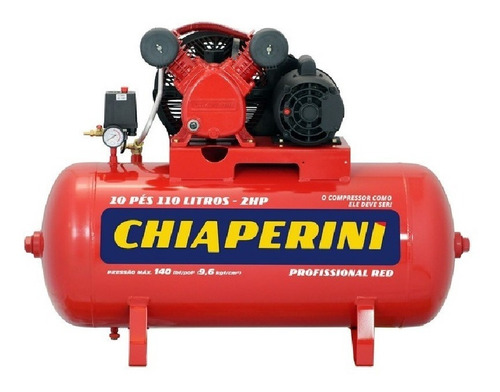 Compressor de ar elétrico Chiaperini Profissional Red 10/110 Red trifásica 110L 2hp 220V/380V vermelho