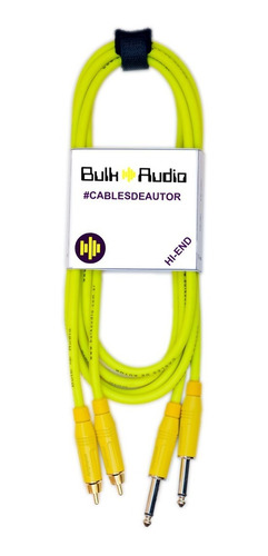 Cable De Audio De 2 Rca A 2 Plug Ts ¨[ Speed Yellow ] 2mt.