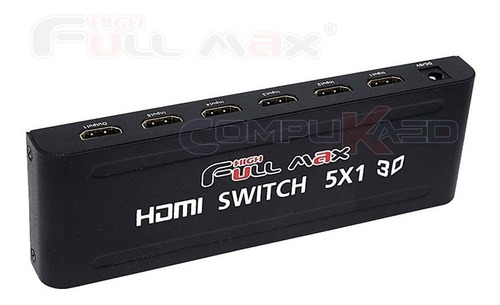 Switch Selector Hdmi 5 X 1 De 5 Equipos A 1 Tv Full Hd 3d