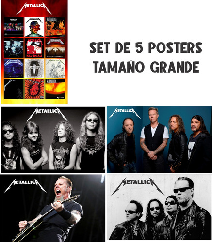 Poster Set 5 Metallica Master Of Pupets Banda Rock Musica