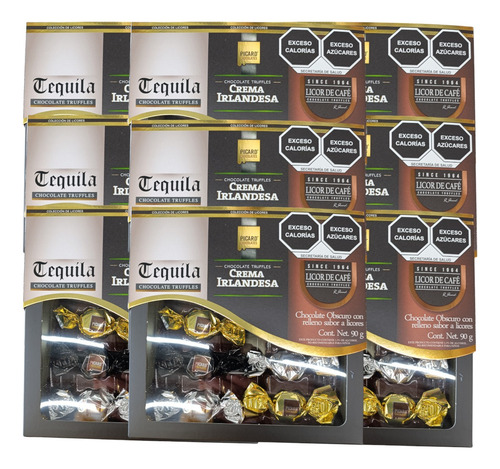 Chocolate Colección Licor 2p 90g C/u Tequila Irlandés Café E