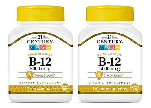 Tabletas Sublinguales De Vitamina B12 5000 Mcg, 2 Unidades