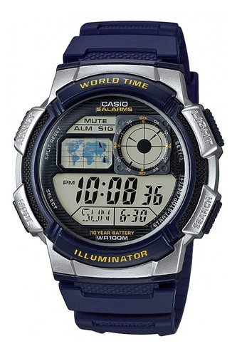 Reloj Casio Hombre Ae-1000w-2a Deportivo Azul Original