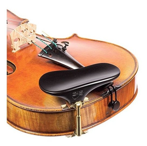 Mentonera De Ebano Sas Para Violin O Viola 3 / 4-4 / 4 Con