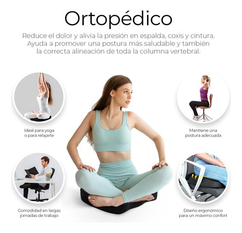 Cojin Ortepedico De Memory Foam Para Asientos, Alivio Para