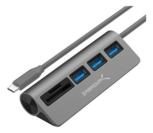 Hub Sabrent Usb 3.0 De 3 Puertos Con Lector De Tarjetas Sd/m