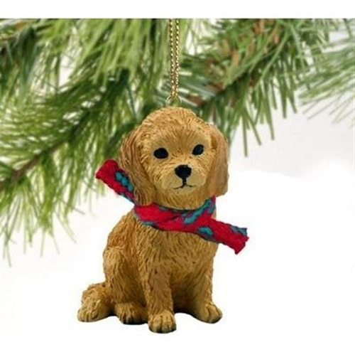 Animal Den Goldendoodle Una Pequeña Ornamento De La Navidad