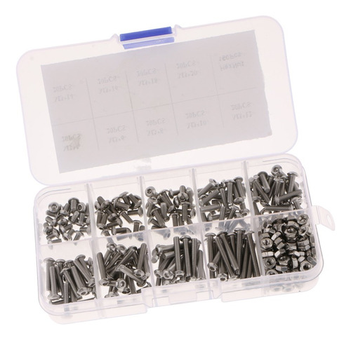 Kit De 340 Tornillos Y Tuercas Hexagonal Rosca M3