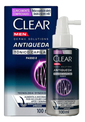 Tônico Capilar Antiqueda Clear Men Derma Solutions - 100 Ml