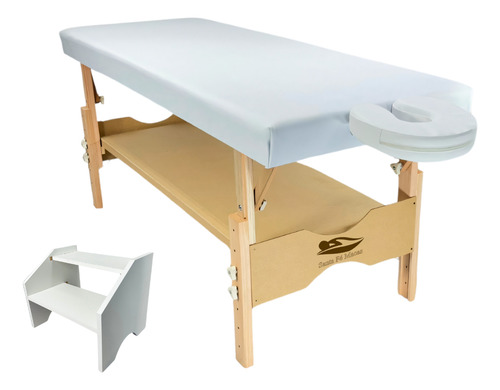 Maca Fixa 80cm Spa Regulagem De Altura + Escada 2 Degraus