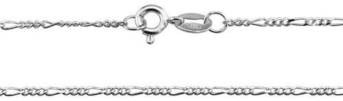 Cadena Figaro 3x1 Plata 925 Hilo 0,40 Italiano Unisex Color Plateado