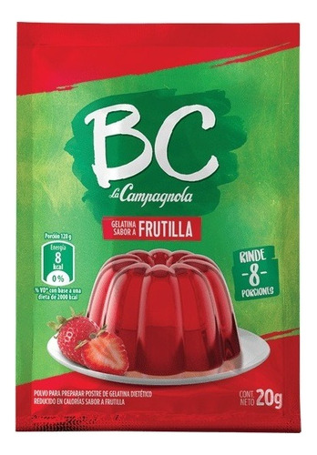 Pack X 12 Unid. Gelatina Bc Frutilla 20 Gr Campagn. Gelati