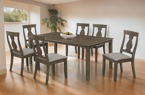 Comedor De Madera Solida Orion Rectangular 6 Sillas