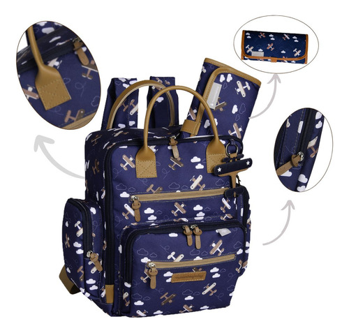 Masterbag Baby  12AVI313 mochila maternidade bebê bolsa avião masterbag azul marinho térmica mochila bebê