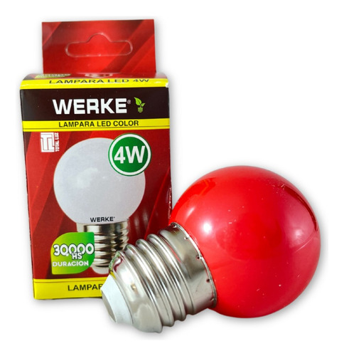 Lampara Led Gota 4w Rojo Decorativa Werke Pack X10