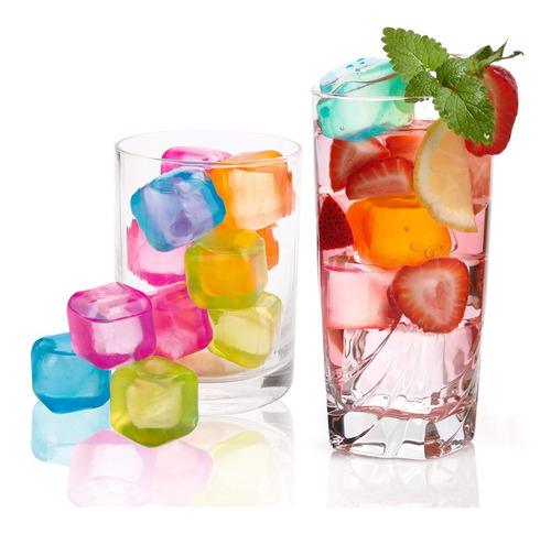 Cubos De Hielo Artificial Reutilizables De Colores 20unidade