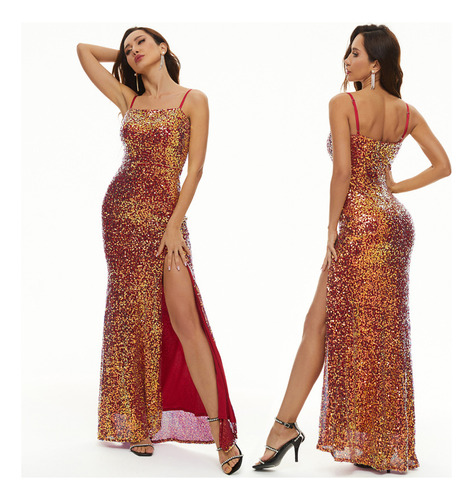 Sequined Light Luxury Banquet Evening Gown