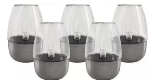 Pack 6 Velas Decorativas Solar Frasco De Vidrio Luz Cálida 