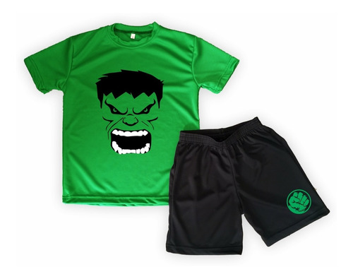 Conjunto Dryfit Niños/as Hulk  Remera + Short 