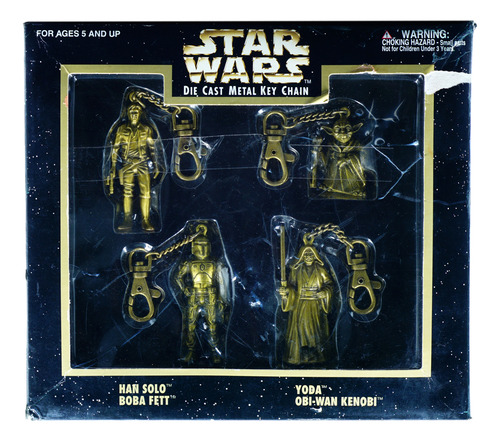 Star Wars Die Cast Key Chain Llavero 4 Pack Heroes 1997