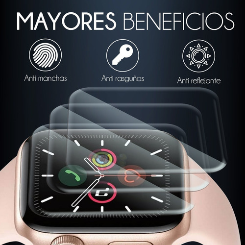 3x2 Mica Cristal Templado Curva Para Apple Watch De 40mm Diámetro 40 Mm