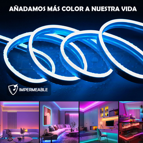 Flexluz Tiras De Neon Led Flexible Rgb WIFI 20M IP68 Compatible con Asistente de Voz Alexa, Google Home y Siri Conexión Estable Control Remoto Sin Límites Bar Habitación Gaming Fiesta Decoración
