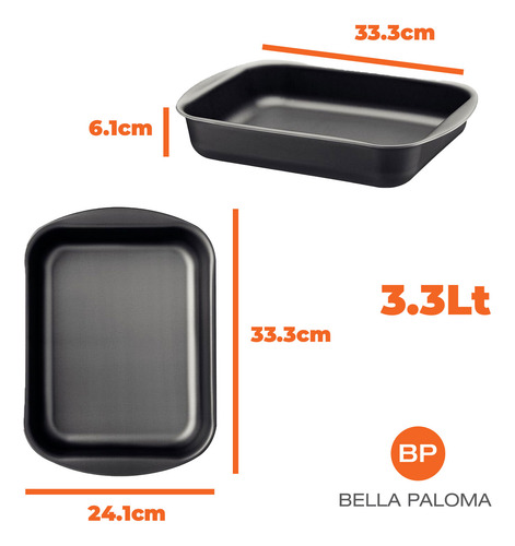 Fuente Honda 28 Cm Rectangular Asadera Teflon Tramontina