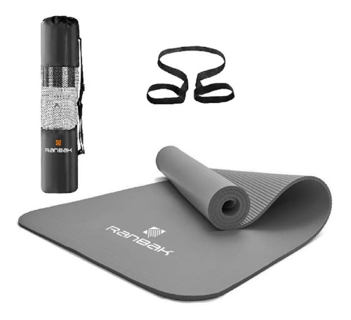 Colchoneta Mat Yoga Caucho Nbr 10mm Ranbak 732 Bolso+correa