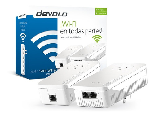 Adaptador powerline Devolo dLAN 1200+ WiFi ac blanco 196V/250V