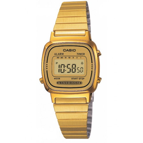Relógio Casio Feminino La670 Dourado /dourado Tamanho Mini
