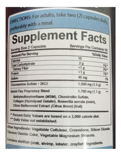 Balincer Glucosamina Condoitrina Msm + Curcuma Turmeric 120c