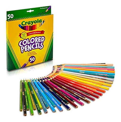 Lápices De Colores Crayola, Colores Surtidos, 50 Cuentas, Re