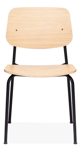 Silla Tony Madera Cocina Comedor Sala Espera Kikely Estructura De La Silla Negro Asiento Natural