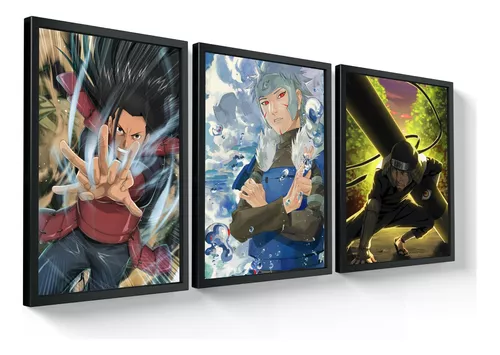 Quadro Decorativo Naruto Sasuke Kakashi Anime Plaquinha Decorativa